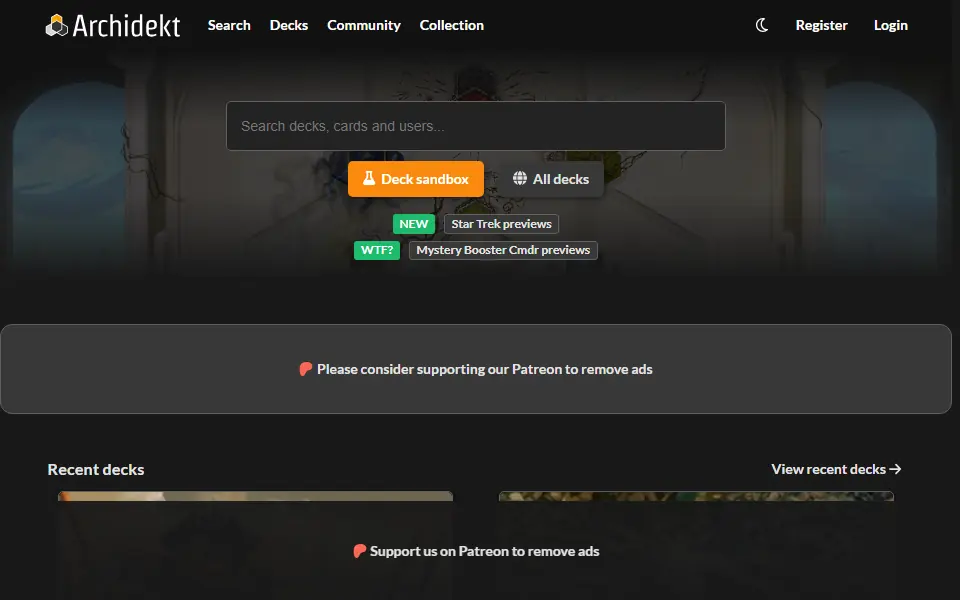 Archidekt interface screenshot