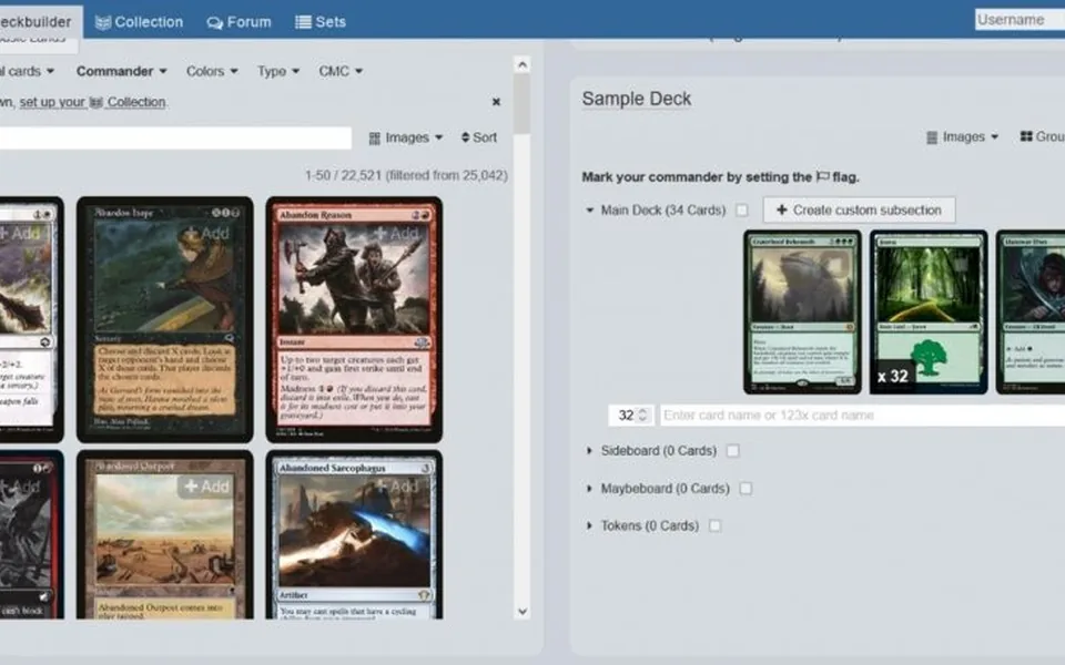 Deckstats interface screenshot