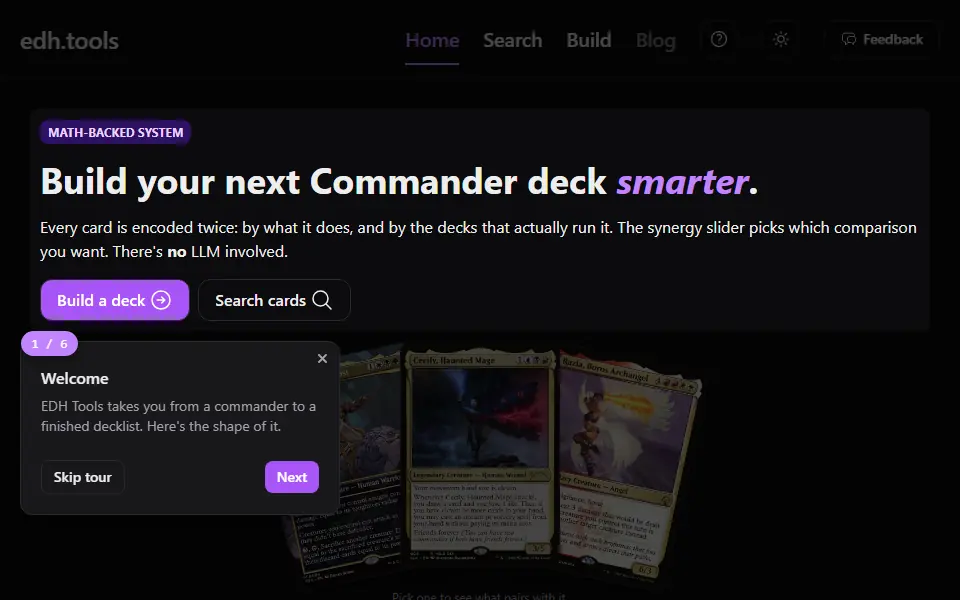 edh.tools interface screenshot