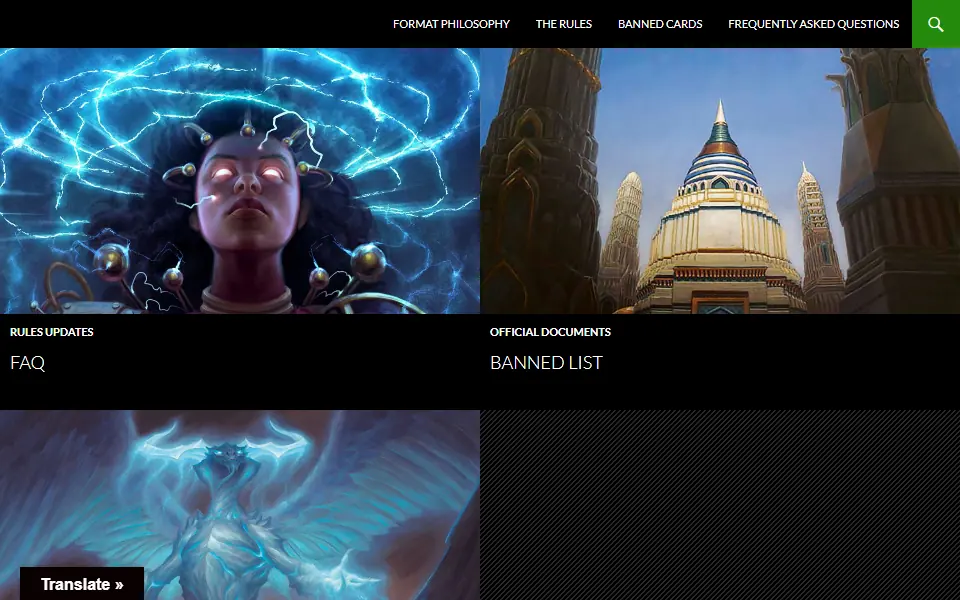 Official Commander Website interface screenshot