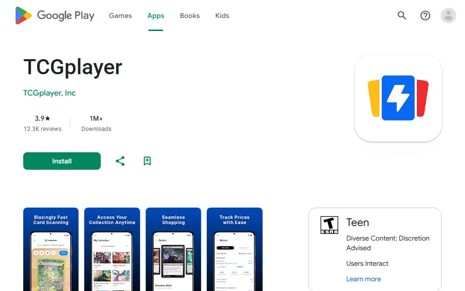 TCGplayer App interface screenshot