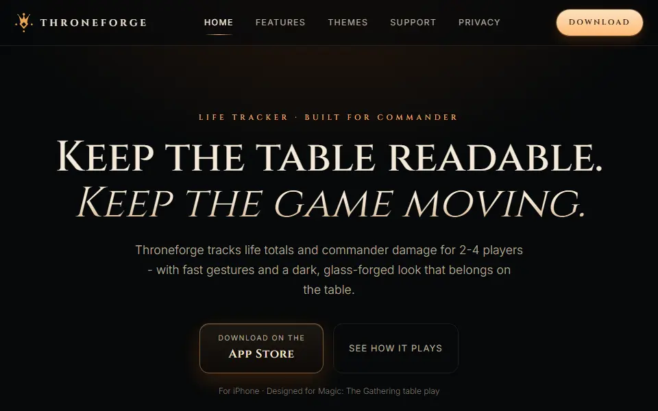 Throneforge interface screenshot