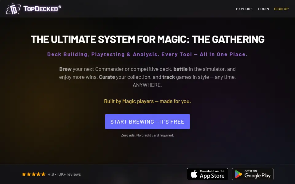 TopDecked interface screenshot